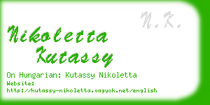 nikoletta kutassy business card